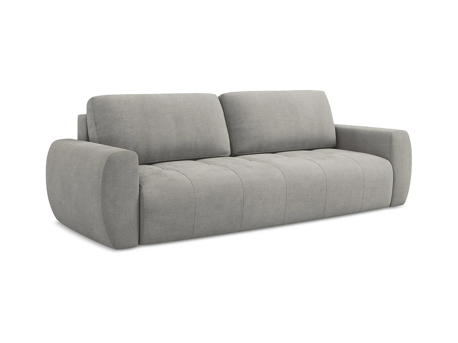 Canapé 3 places convertible en tissu texturé - beige gris - KIWI