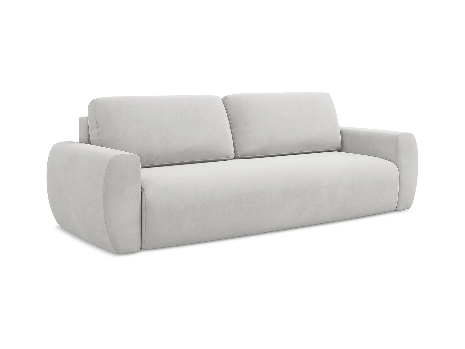 Canapé 3 places convertible en velours - argent - ANELA