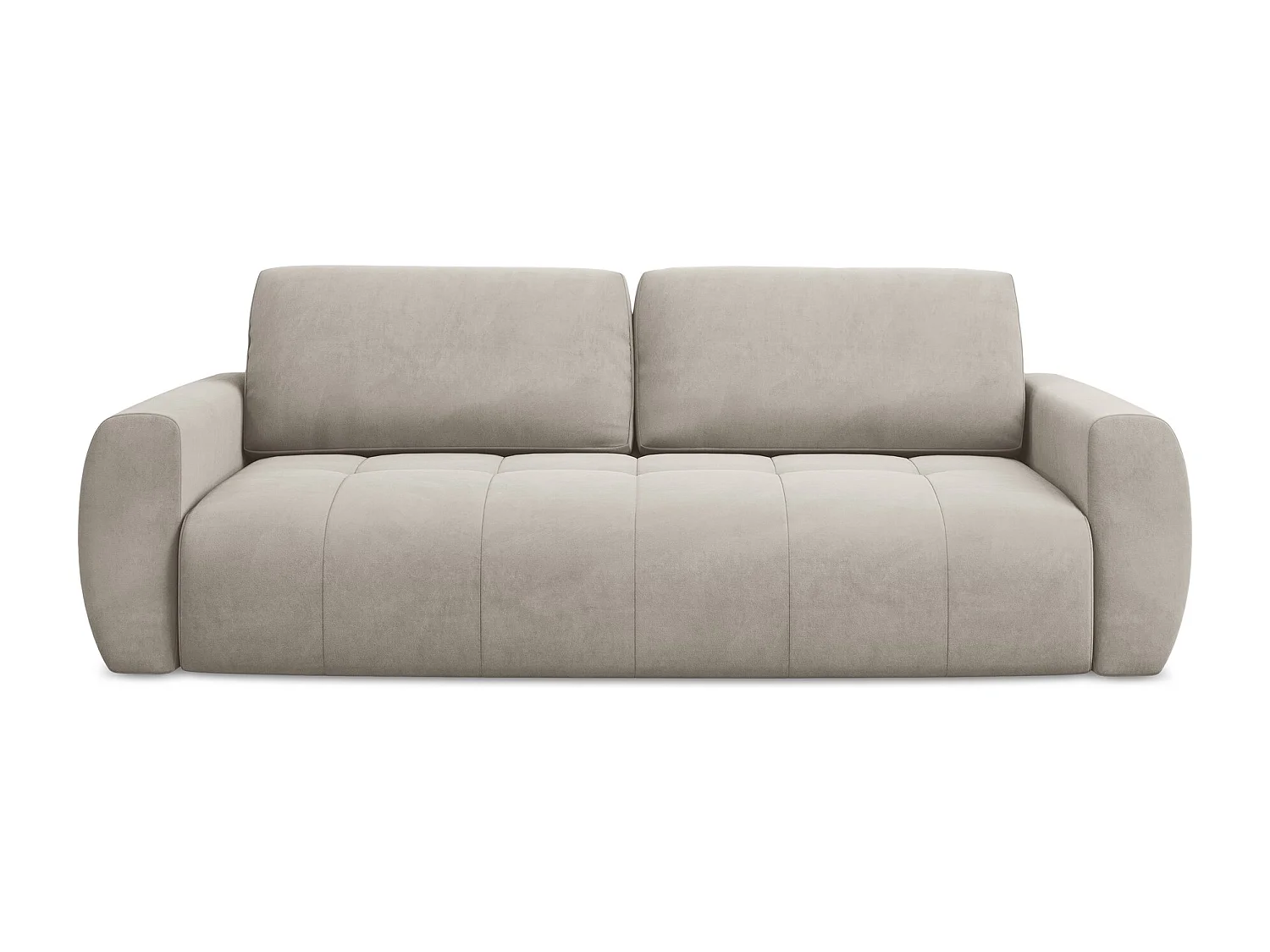 Canapé 3 places convertible en velours - taupe - KIWI