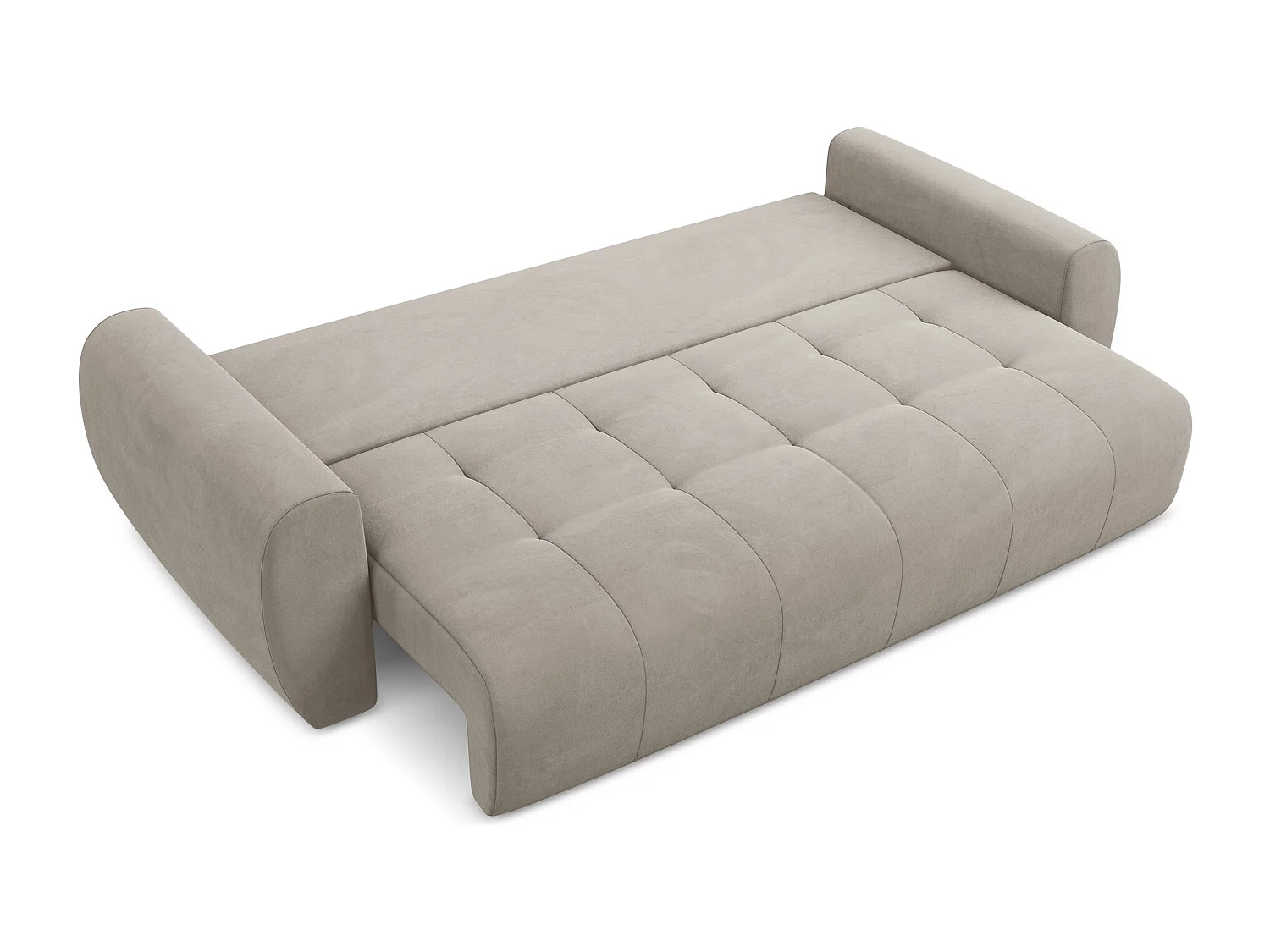 Canapé 3 places convertible en velours - taupe - KIWI