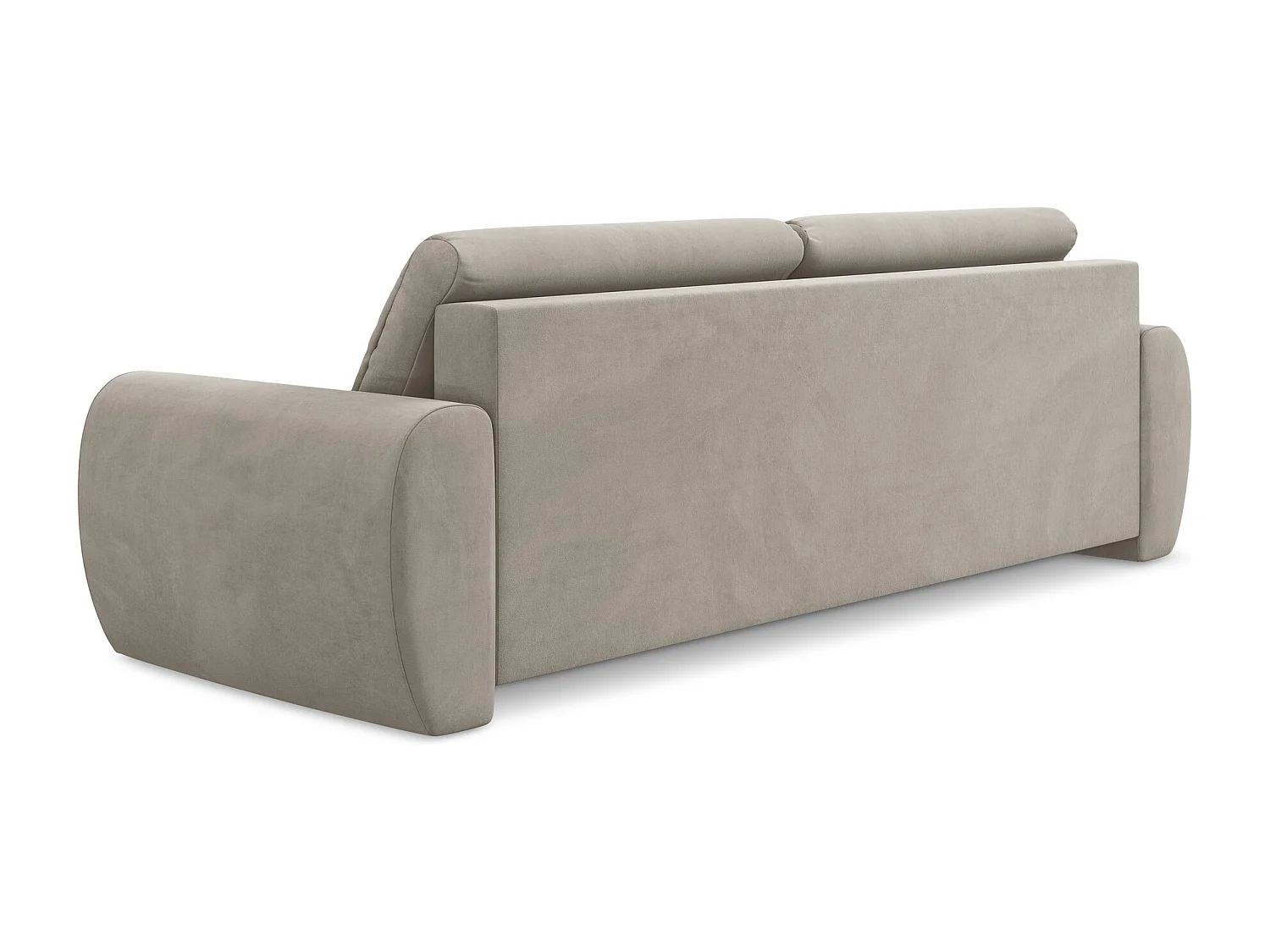 Canapé 3 places convertible en velours - taupe - KIWI