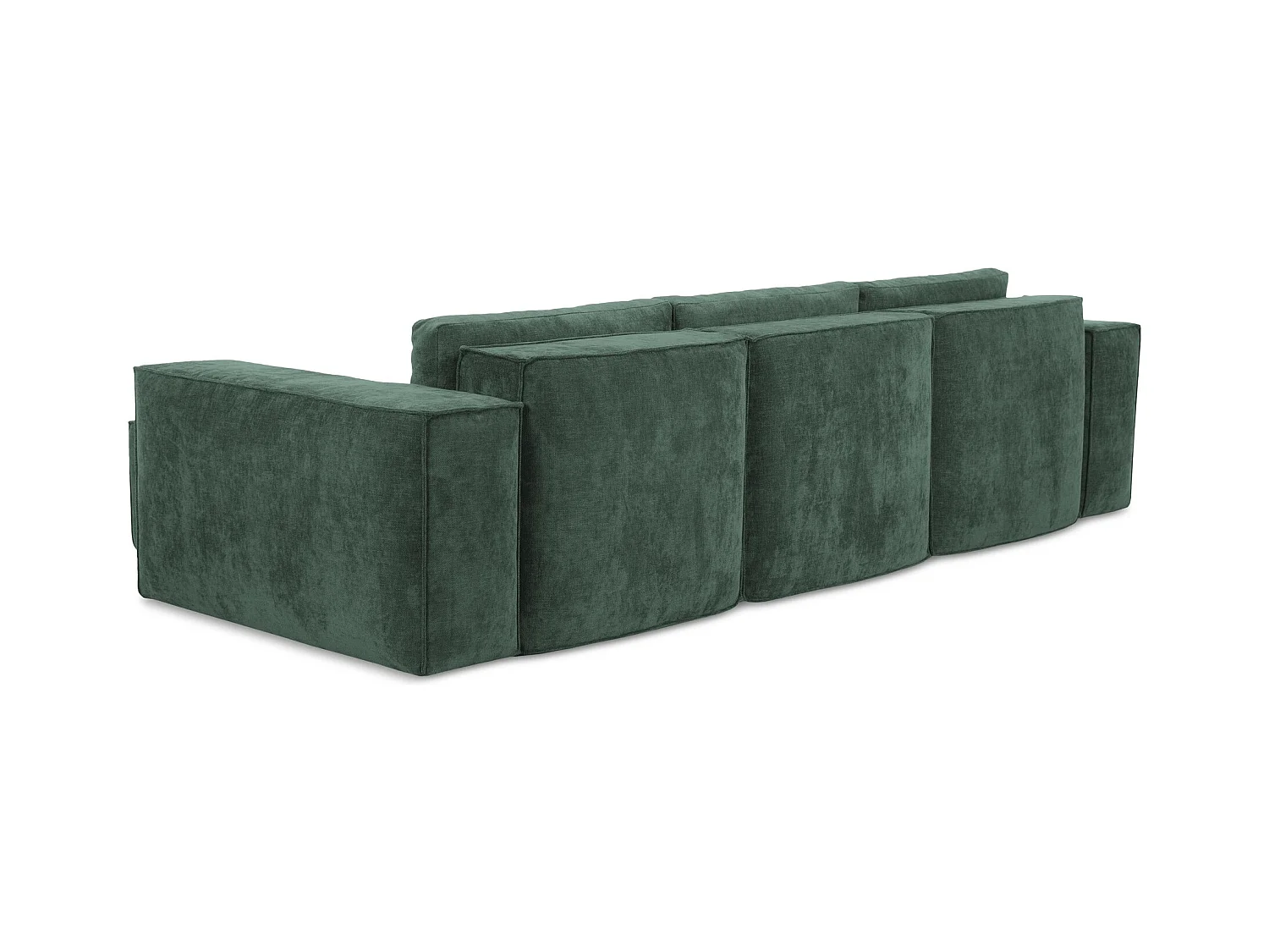 Canapé d'angle droit convertible en tissu chenille - vert - HANA