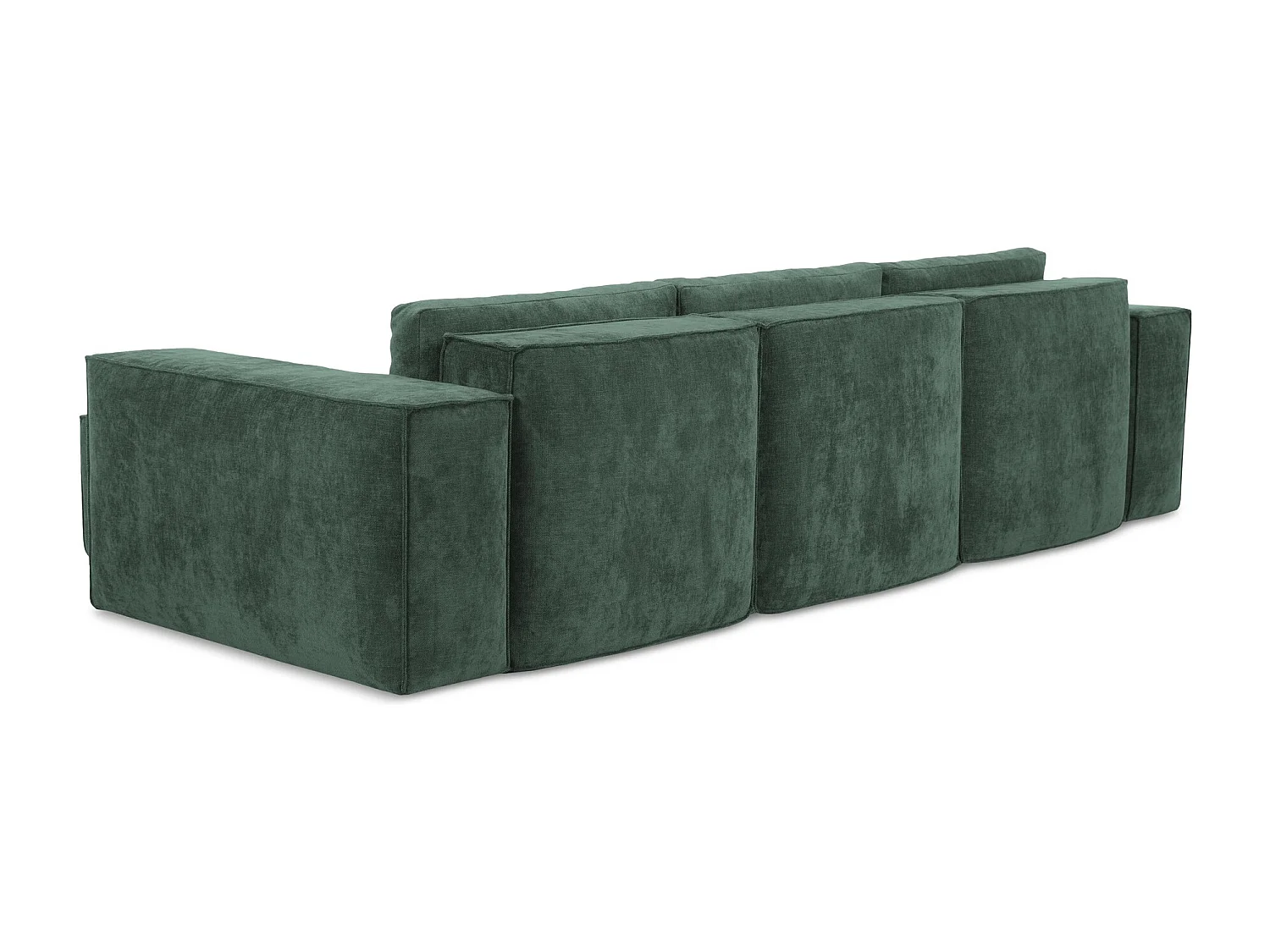 Canapé d'angle droit convertible en tissu chenille - vert - HANA