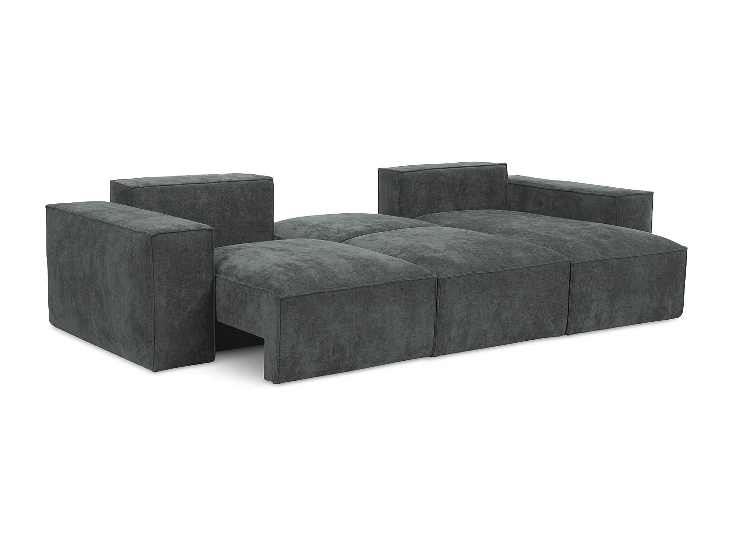 Hoekslaapbank rechts van grafiet chenille stof - HANA