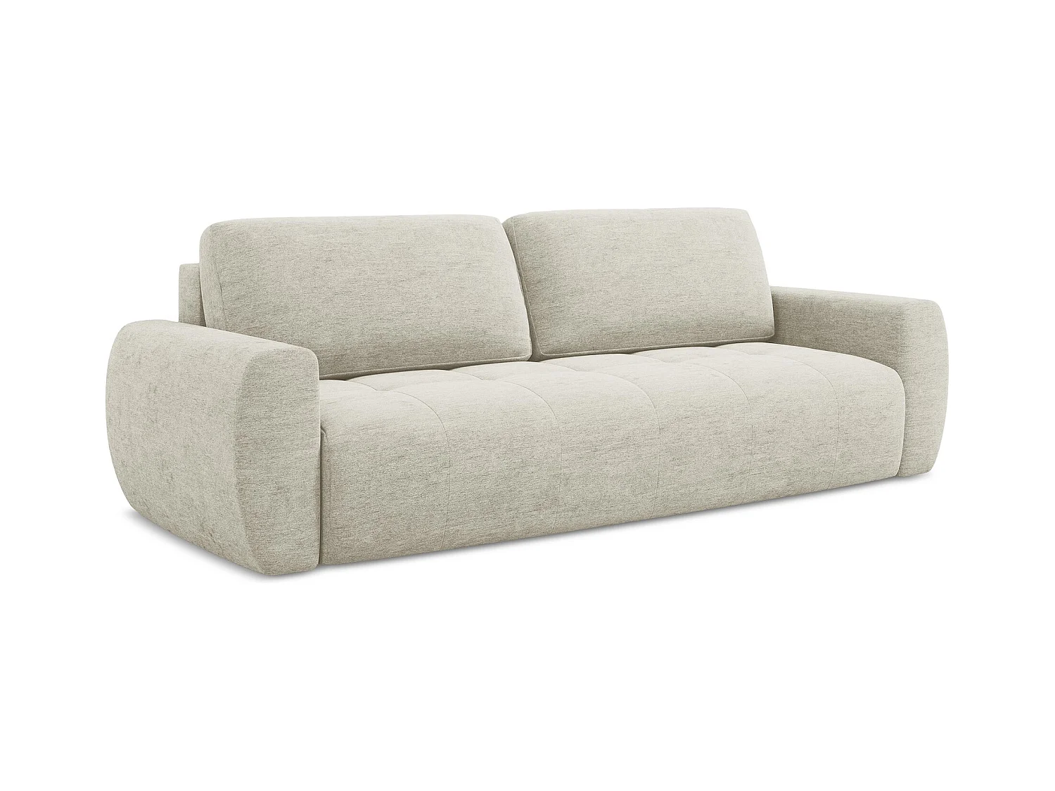 3-Sitzer Sofa mit Schlaffunktion - - Strukturstoff - Perle - KIWI