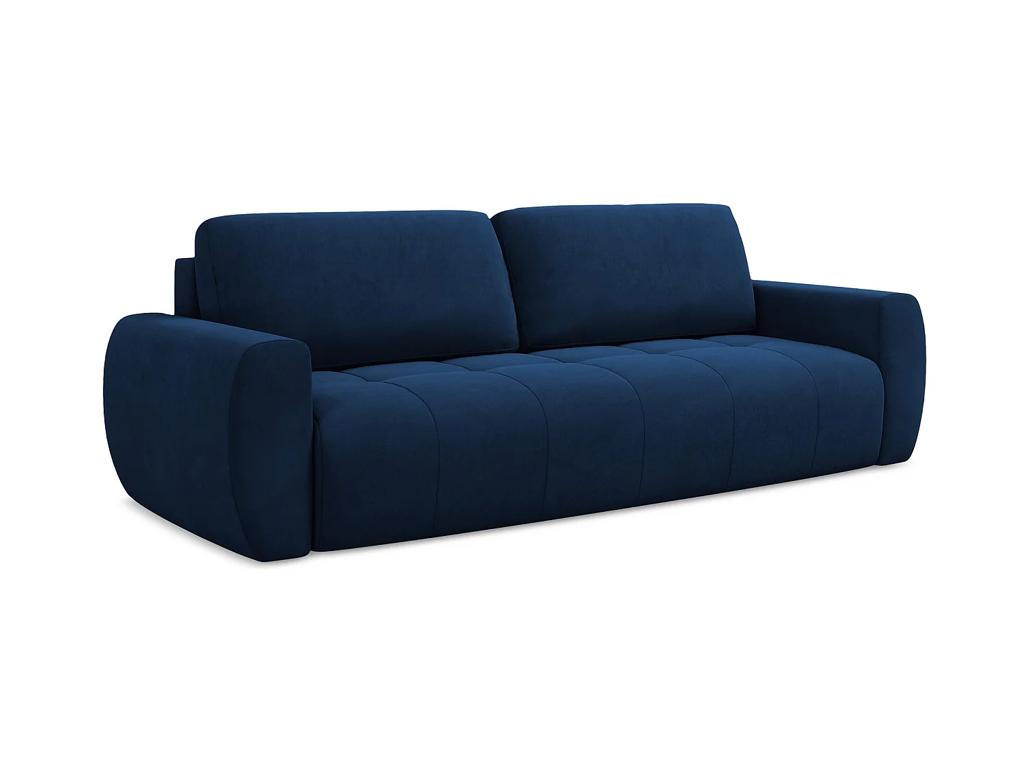 3-Sitzer Sofa mit Schlaffunktion - - Samt - Königsblau - KIWI
