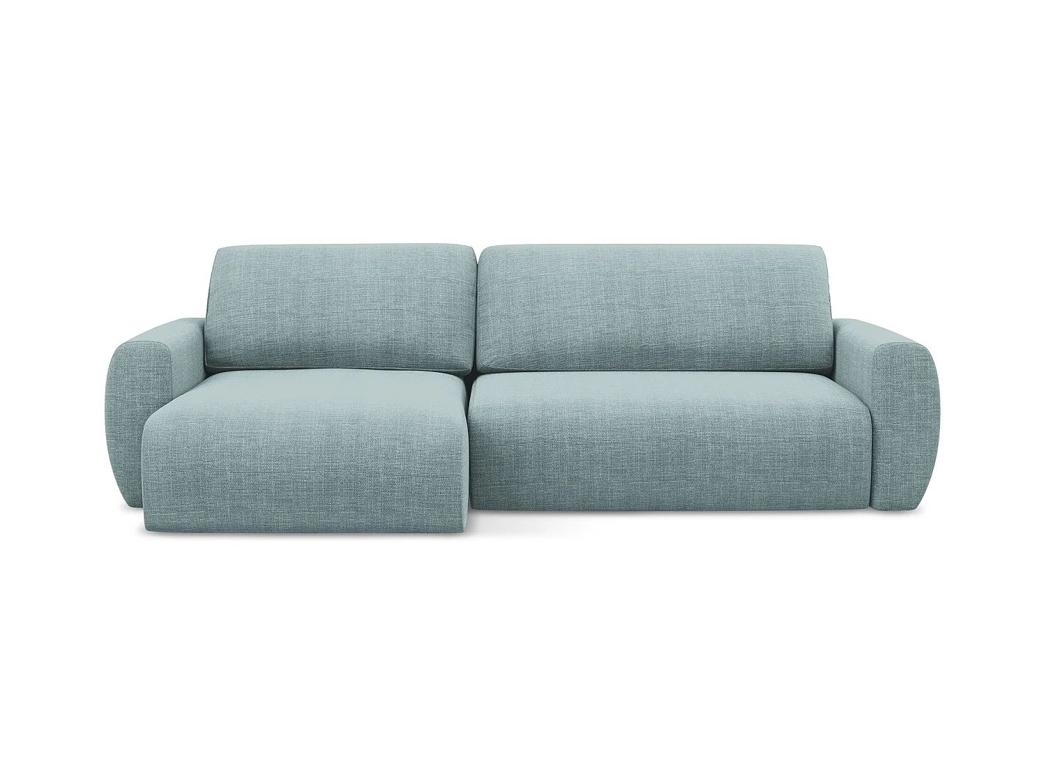 3-Sitzer Ecksofa mit Schlaffunktion - Ecke Links - Strukturstoff - Jeans - ANELA