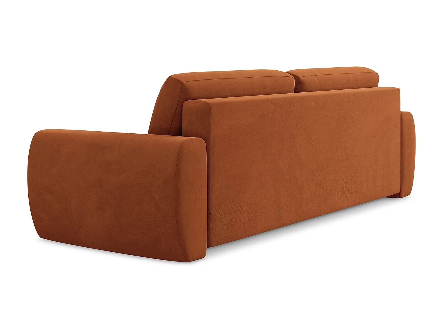 3-Sitzer Sofa mit Schlaffunktion - - Samt - Terrakotta - ANELA