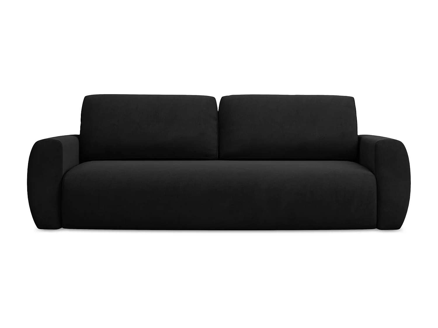 Canapé 3 places convertible en velours - noir - ANELA