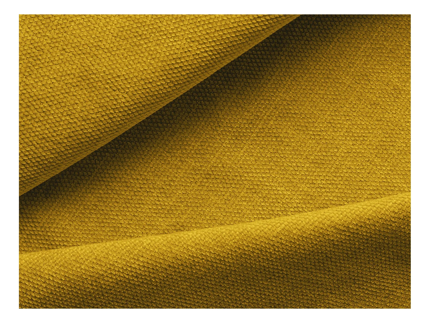 Canapé d’angle 3 places gauche convertible en tissu chenille - moutarde - HANA