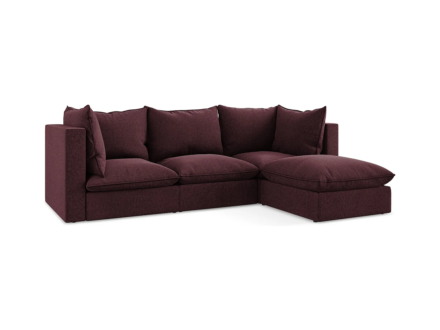 Modulaire hoekbank rechts van bourgondië velours - MANAO