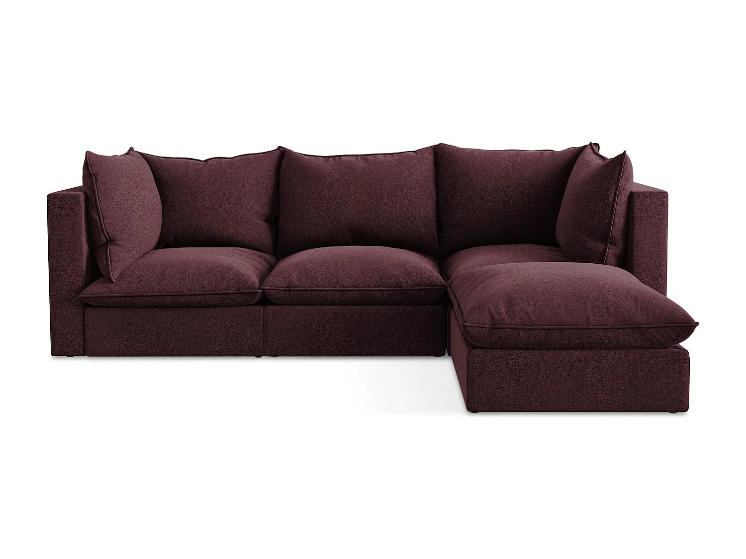 Modulaire hoekbank rechts van bourgondië velours - MANAO