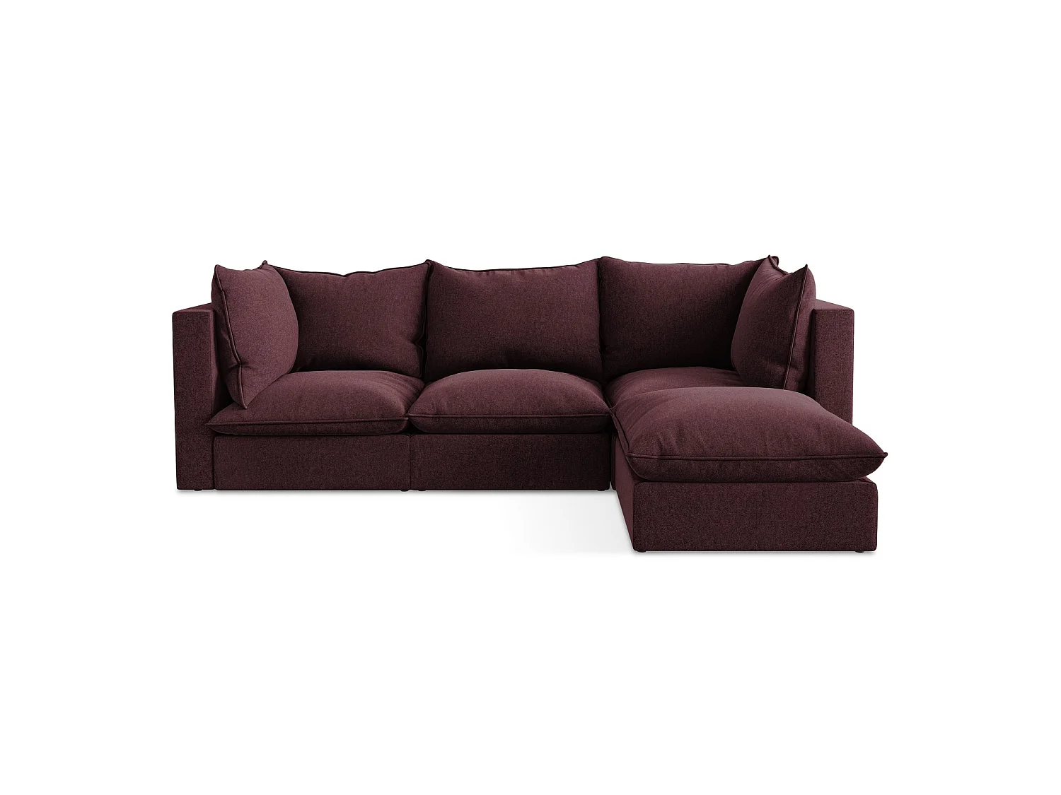 Modulaire hoekbank rechts van bourgondië velours - RAVENNA