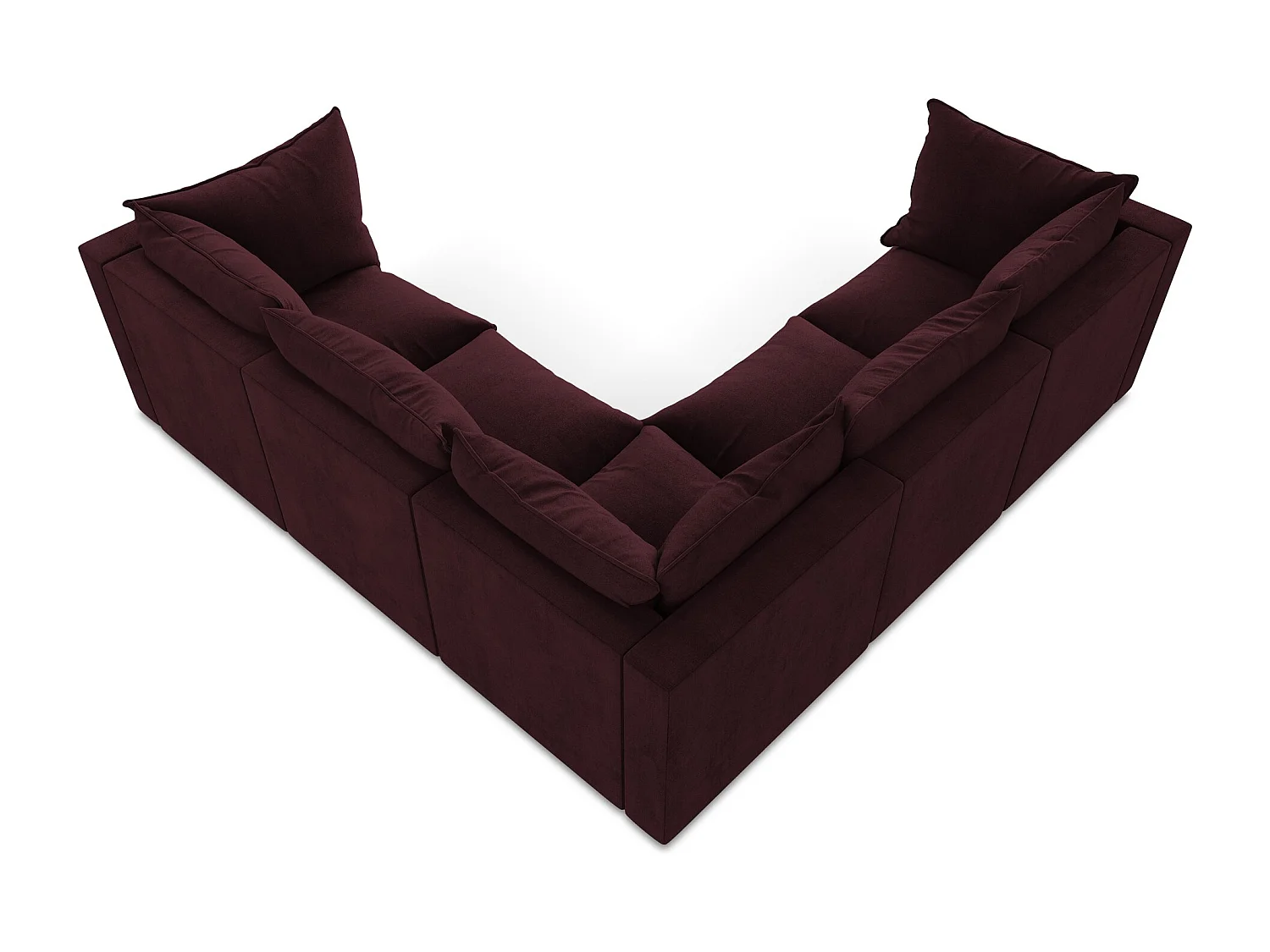 Modulares Ecksofa - - Strukturstoff - Rotwein - MANAO