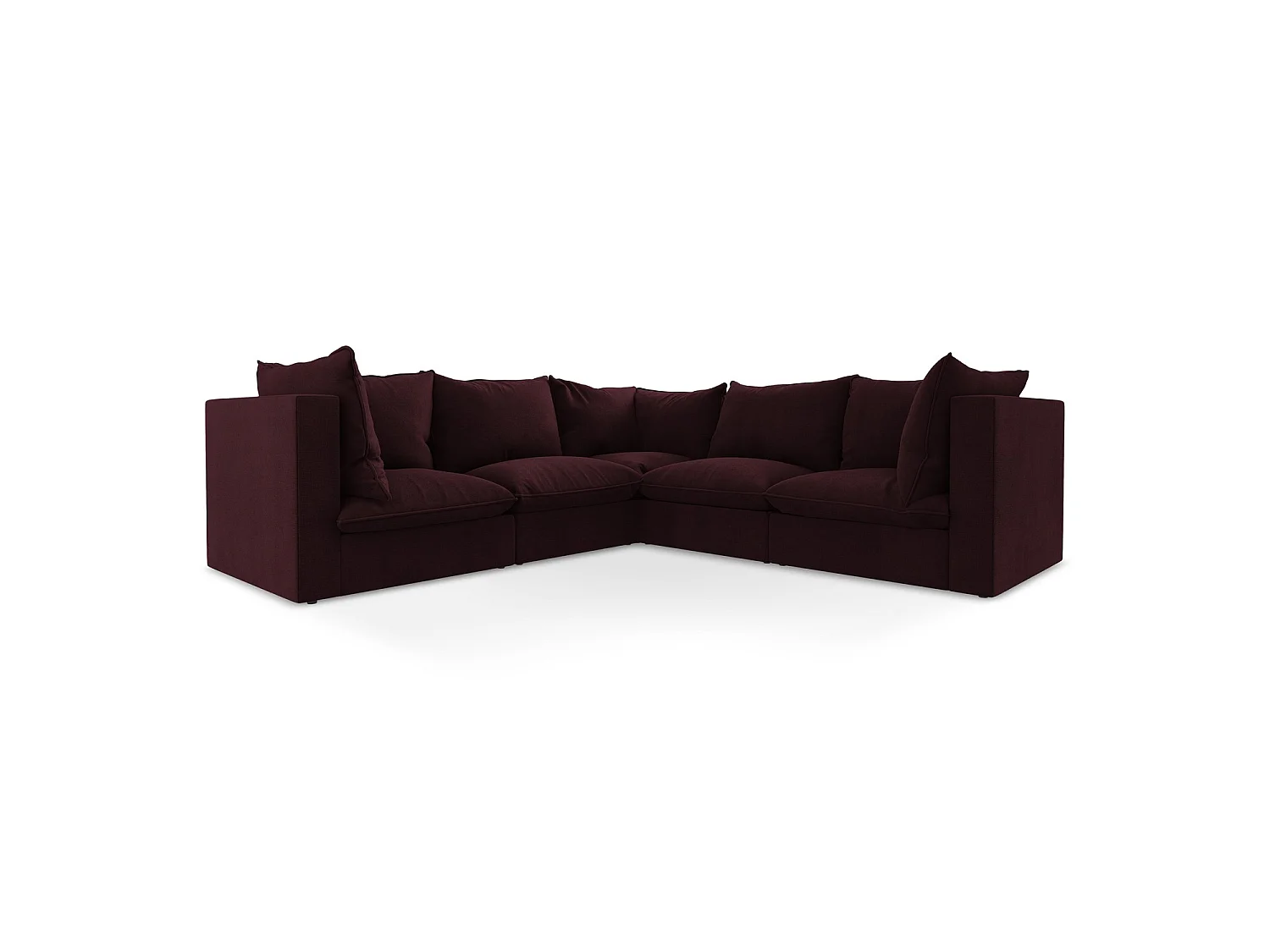 Modulares Ecksofa - - Strukturstoff - Rotwein - RAVENNA