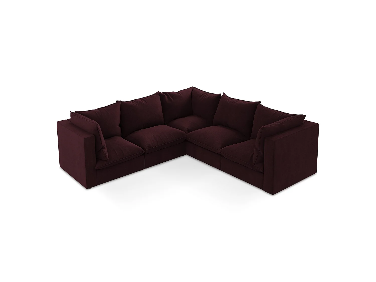 Modulares Ecksofa - - Strukturstoff - Rotwein - RAVENNA