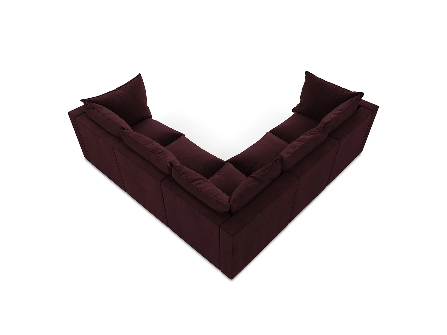 Modulares Ecksofa - - Strukturstoff - Rotwein - RAVENNA