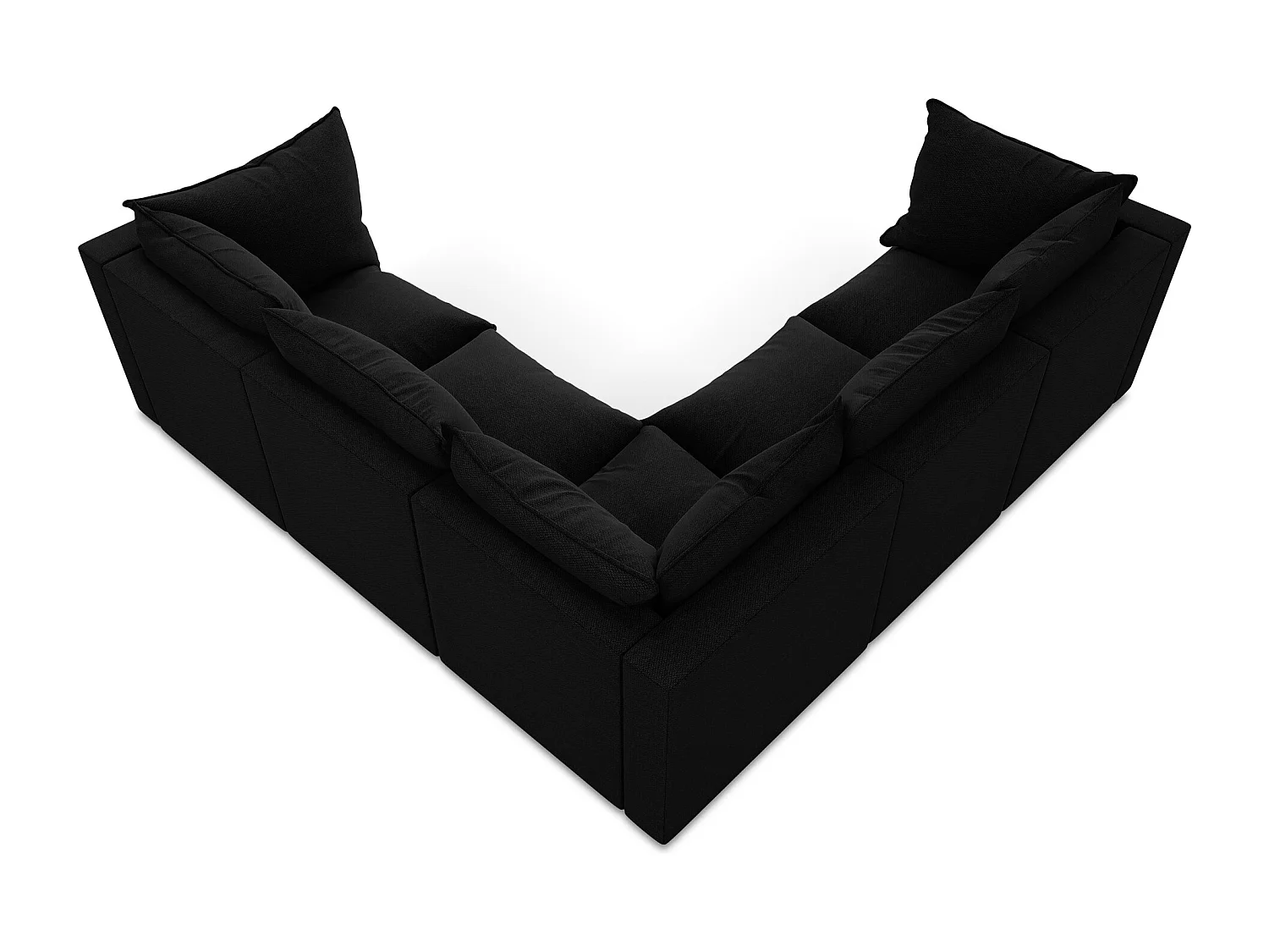 Modulares Ecksofa - - Bouclé - Schwarz - MANAO