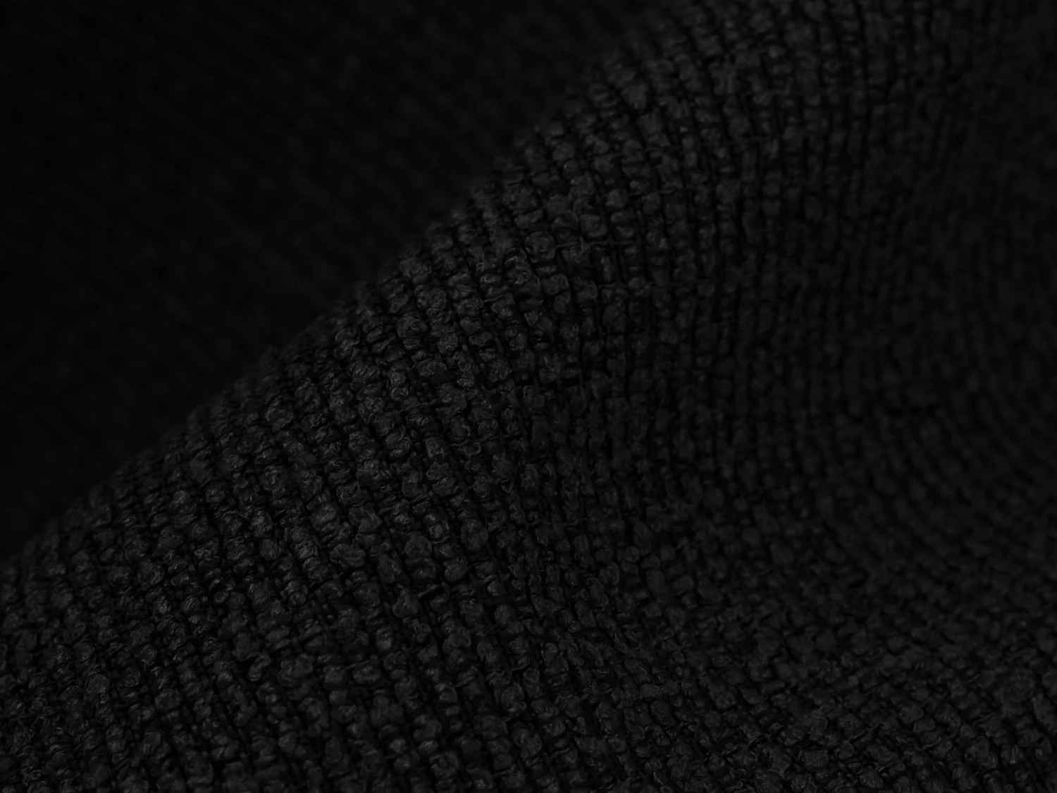 Canapé d'angle 4 places modulaire en tissu bouclette - noir - MANAO