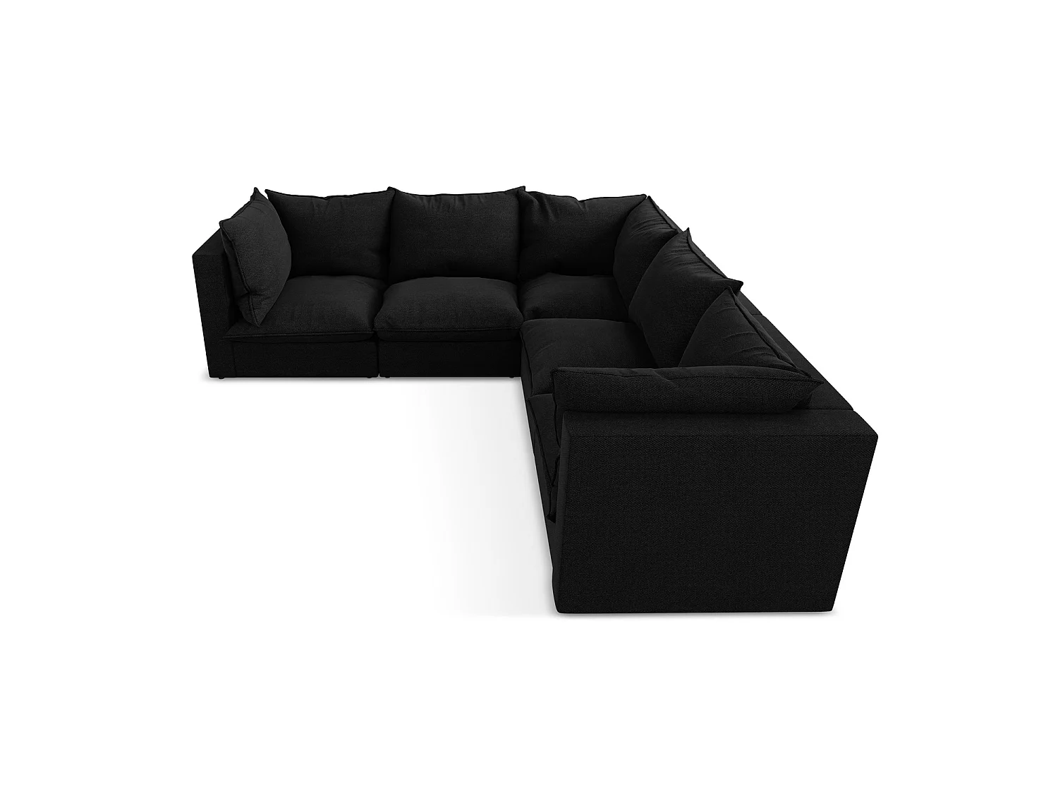 Modulaire hoekbank van zwart bouclé - RAVENNA