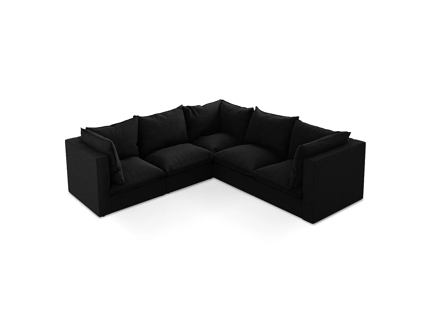 Modulaire hoekbank van zwart bouclé - RAVENNA