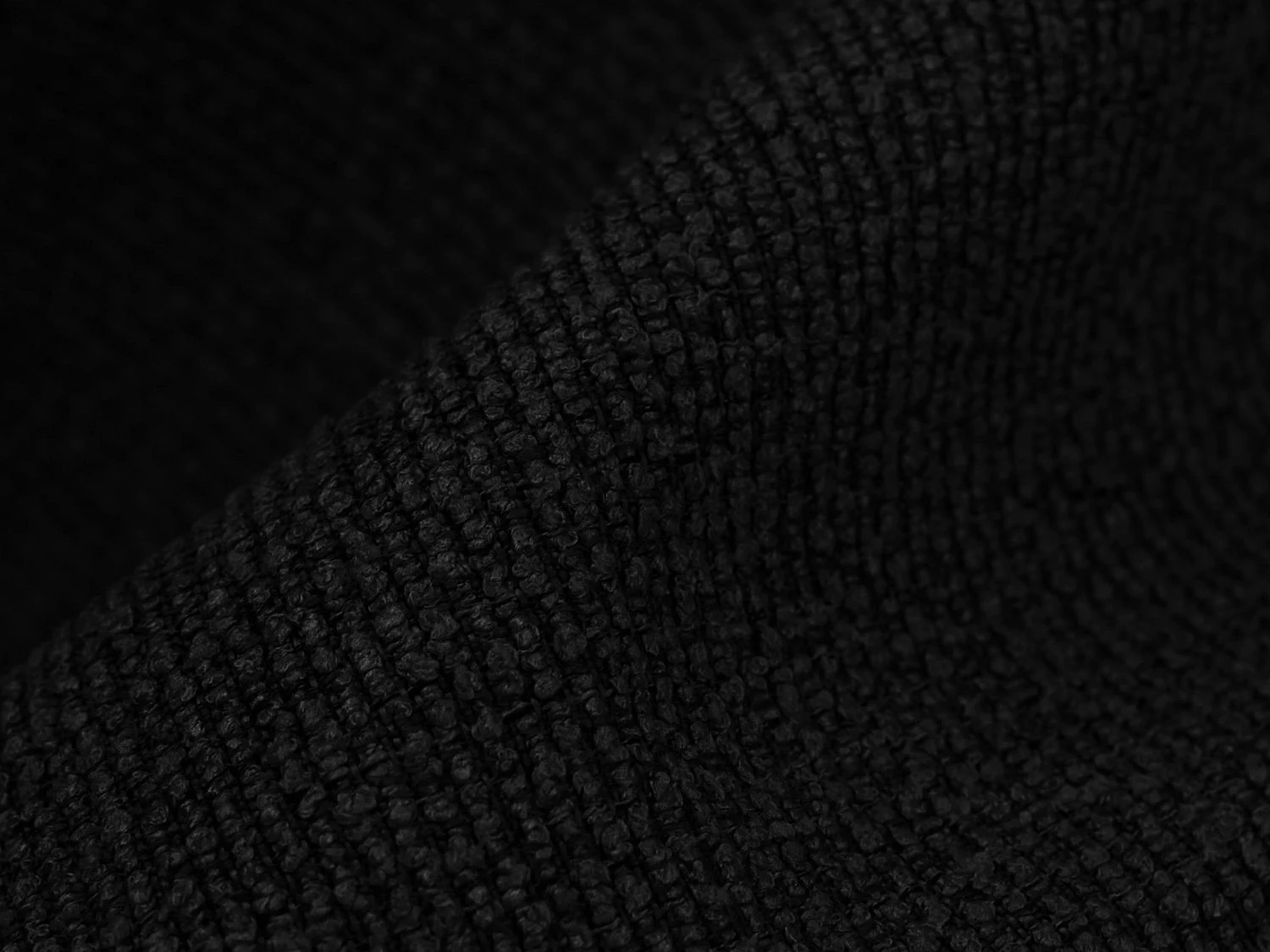 Modulaire hoekbank van zwart bouclé - RAVENNA