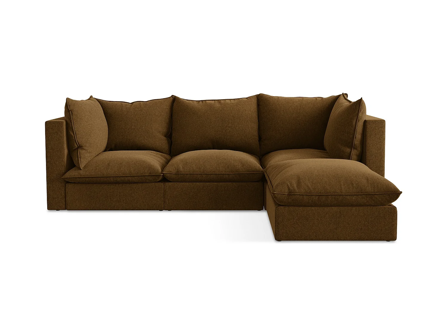 Modulaire hoekbank rechts van mosterd velours - MANAO