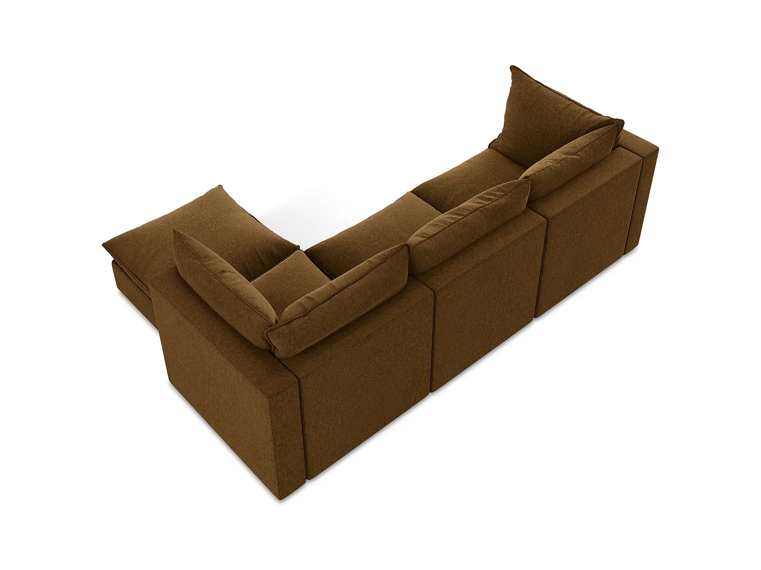 Modulaire hoekbank rechts van mosterd velours - MANAO