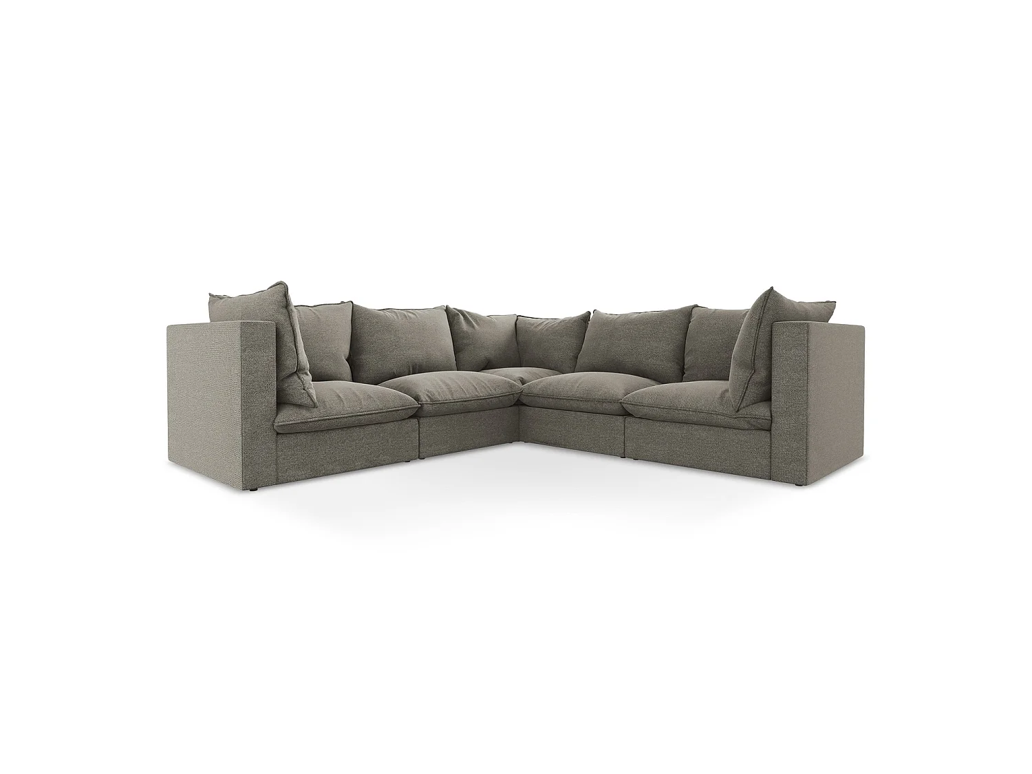 Modulaire hoekbank van grijs bouclé - RAVENNA
