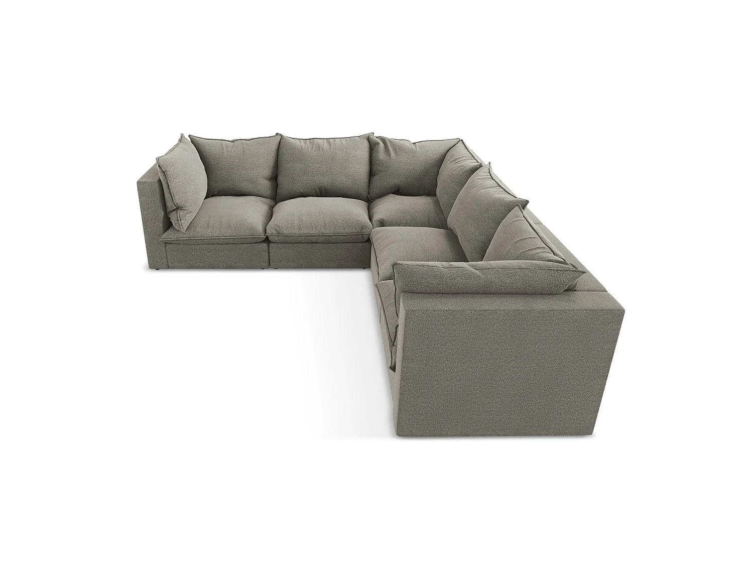 Modulaire hoekbank van grijs bouclé - RAVENNA