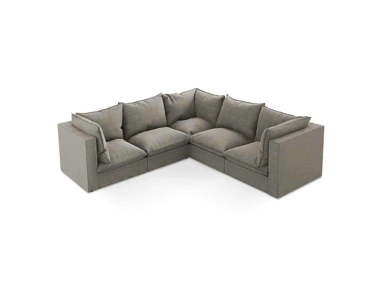 Modulaire hoekbank van grijs bouclé - RAVENNA