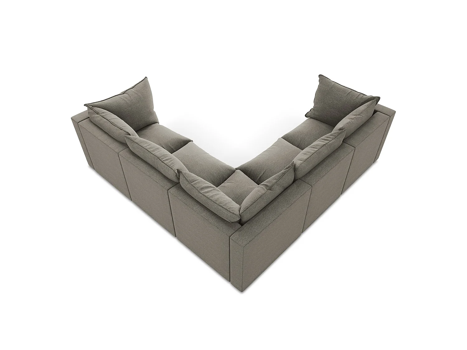 Modulaire hoekbank van grijs bouclé - RAVENNA