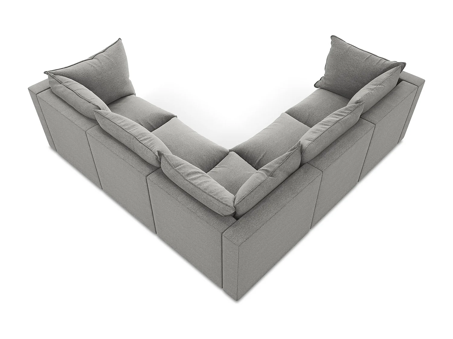 Modulares Ecksofa - - Bouclé - Hellgrau - MANAO