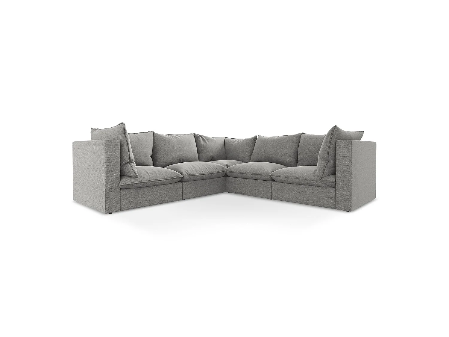 Modulaire hoekbank van lichtgrijs bouclé - RAVENNA