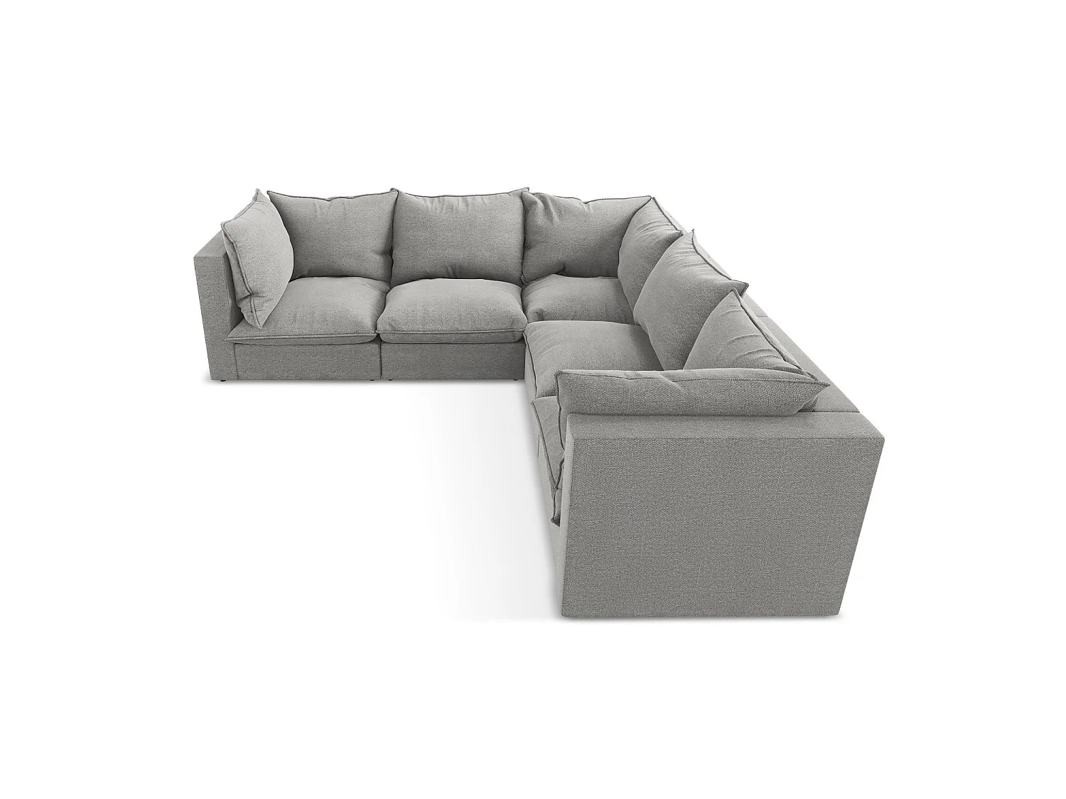 Modulaire hoekbank van lichtgrijs bouclé - RAVENNA