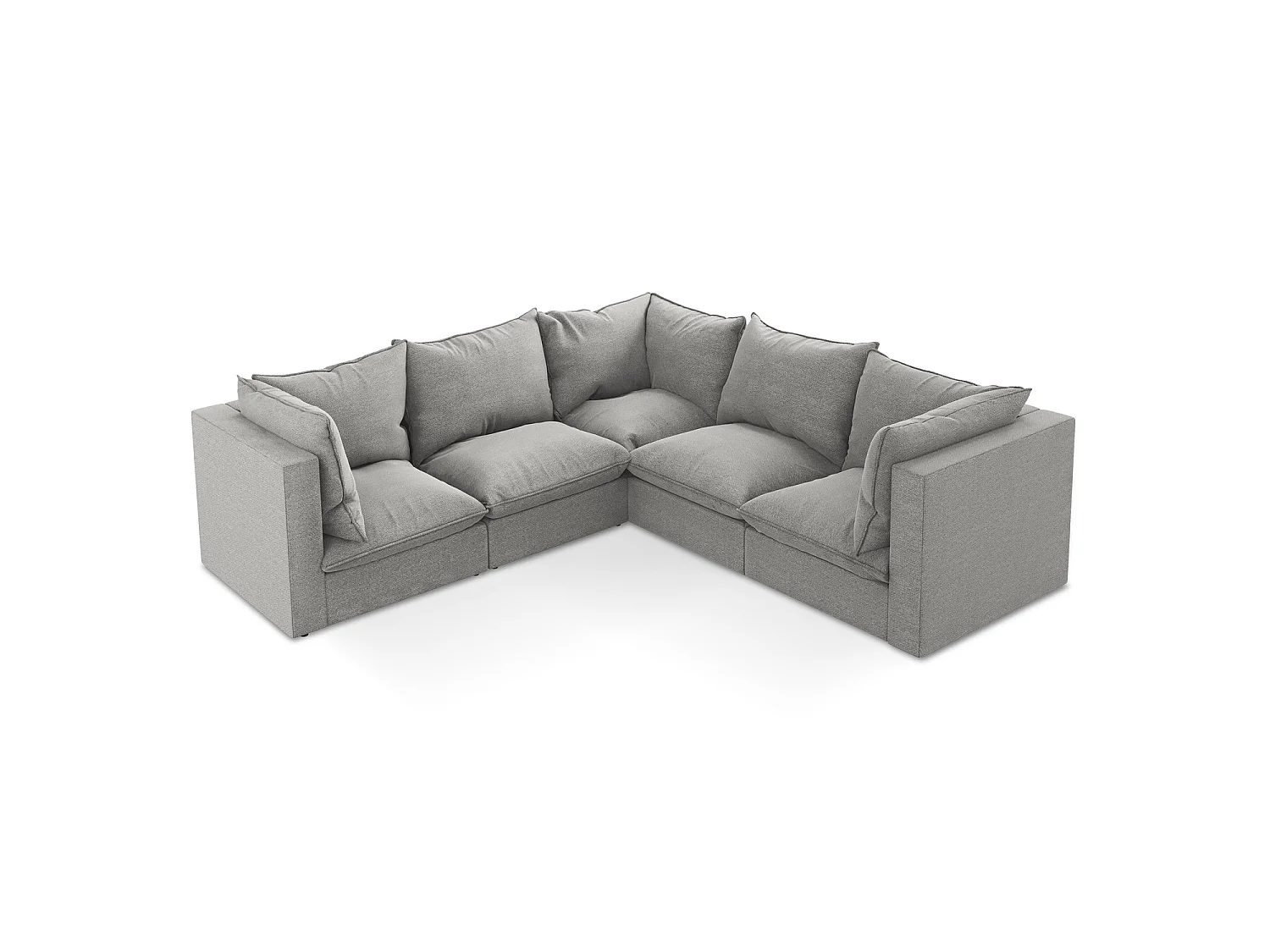 Modulaire hoekbank van lichtgrijs bouclé - RAVENNA