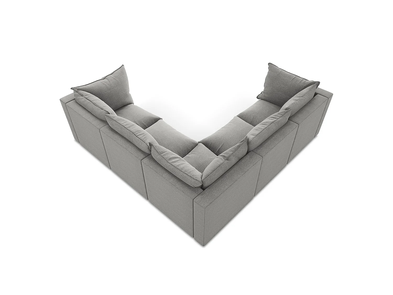 Modulaire hoekbank van lichtgrijs bouclé - RAVENNA