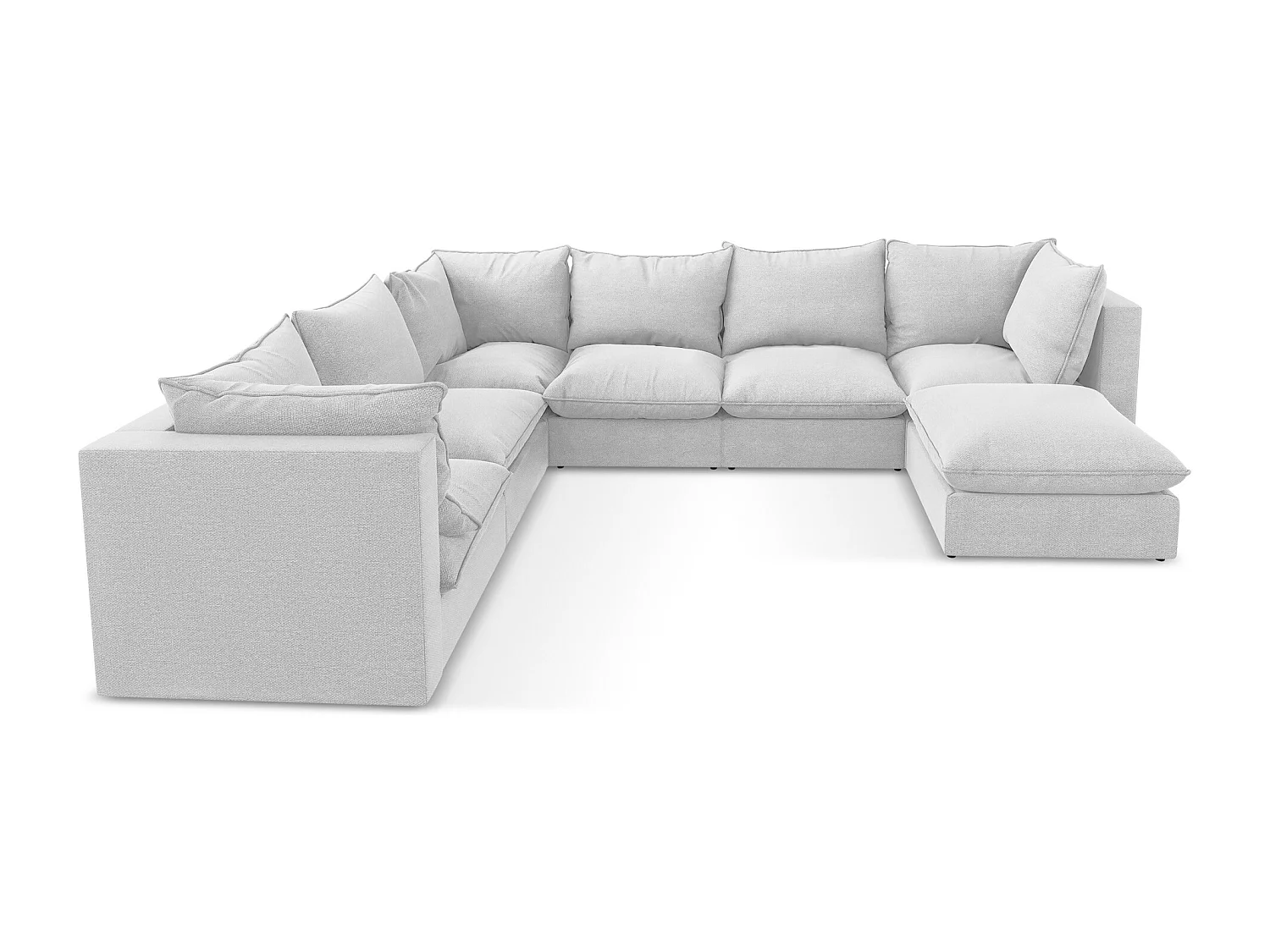 Sofa modułowa panoramiczna - z tkaniny bouclé - srebrny - MANAO