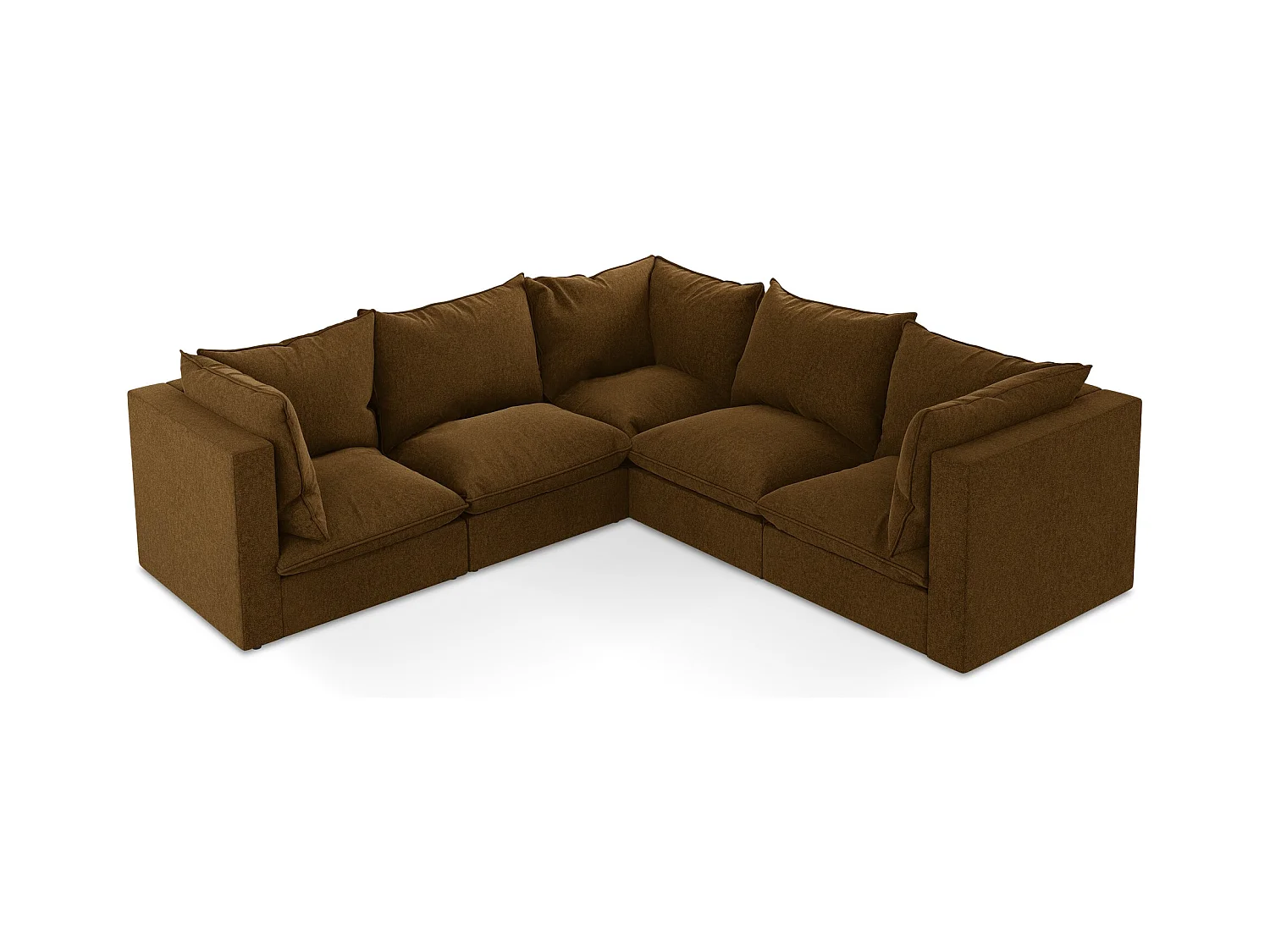 Modulaire hoekbank van mosterd velours - MANAO