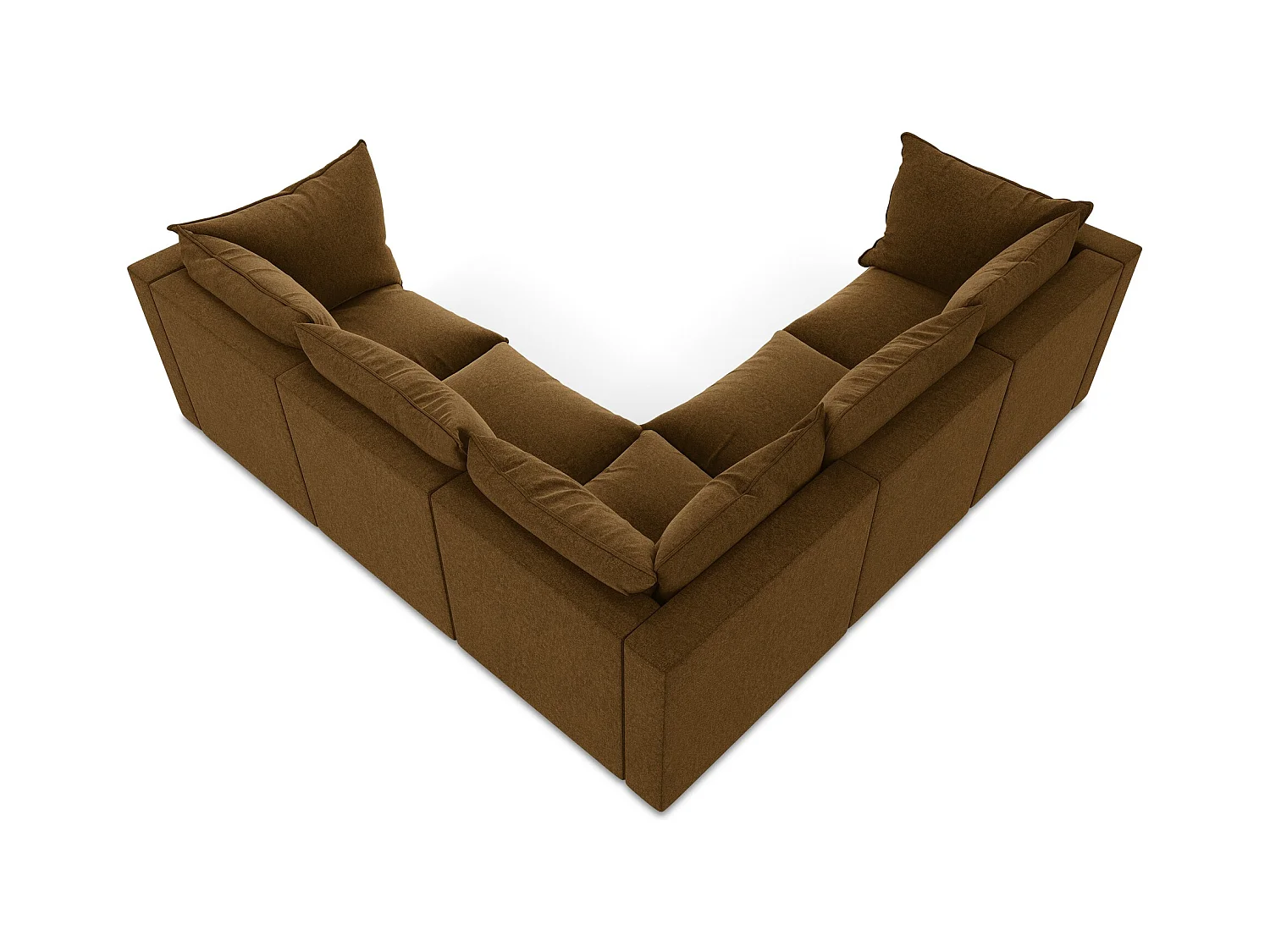 Modulaire hoekbank van mosterd velours - MANAO