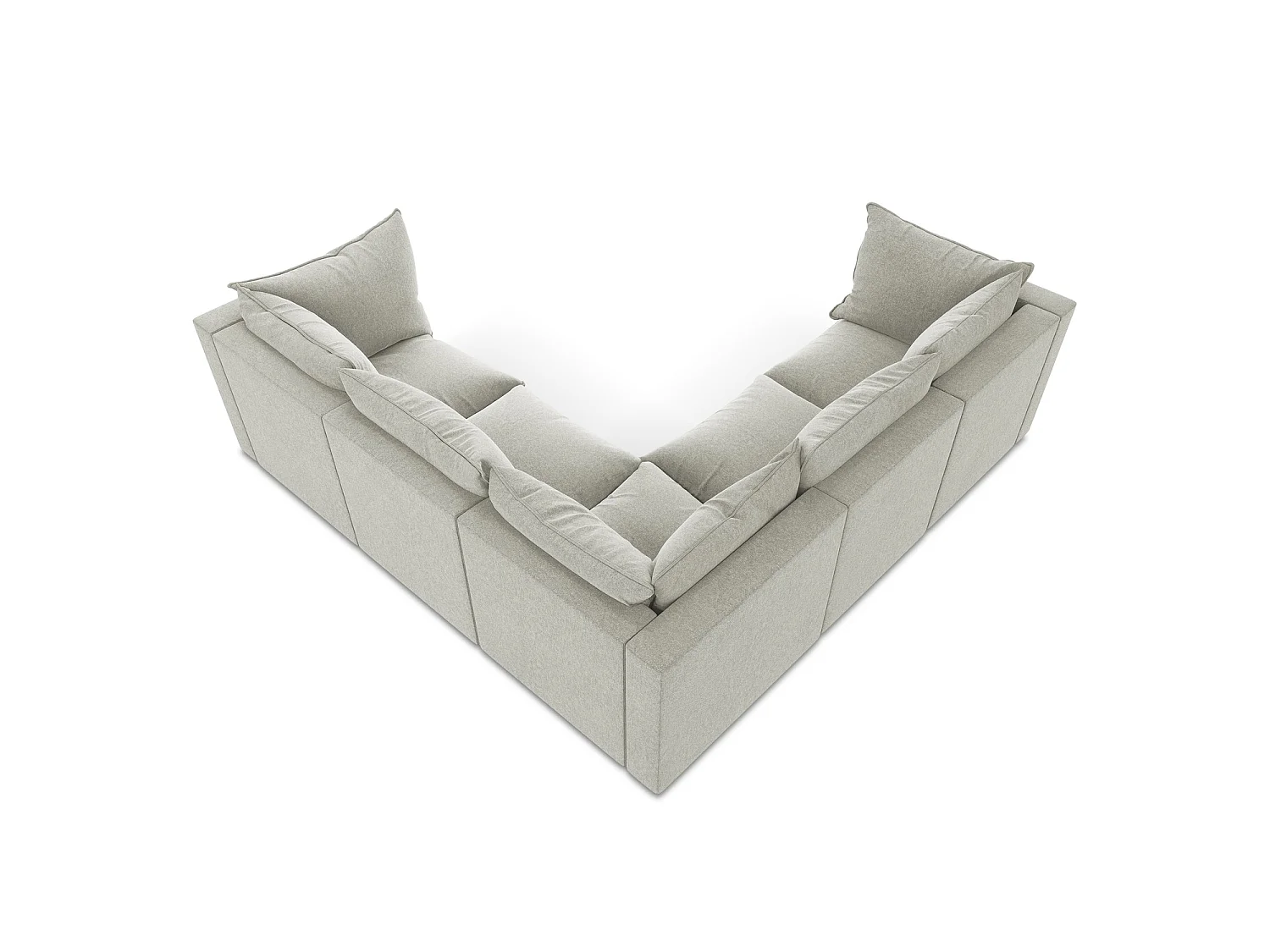 Modulares Ecksofa - - Samt - Hellgrau - RAVENNA