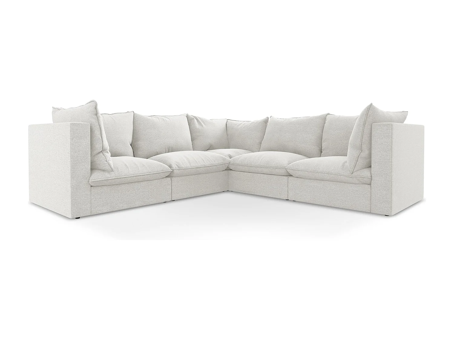 Modulaire hoekbank van wit bouclé - MANAO