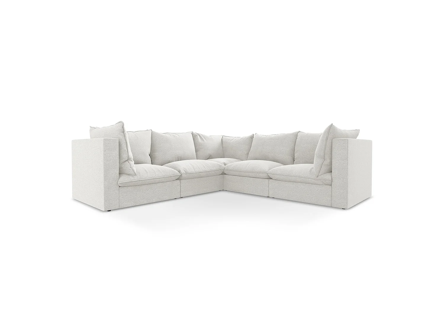 Modulaire hoekbank van wit bouclé - RAVENNA