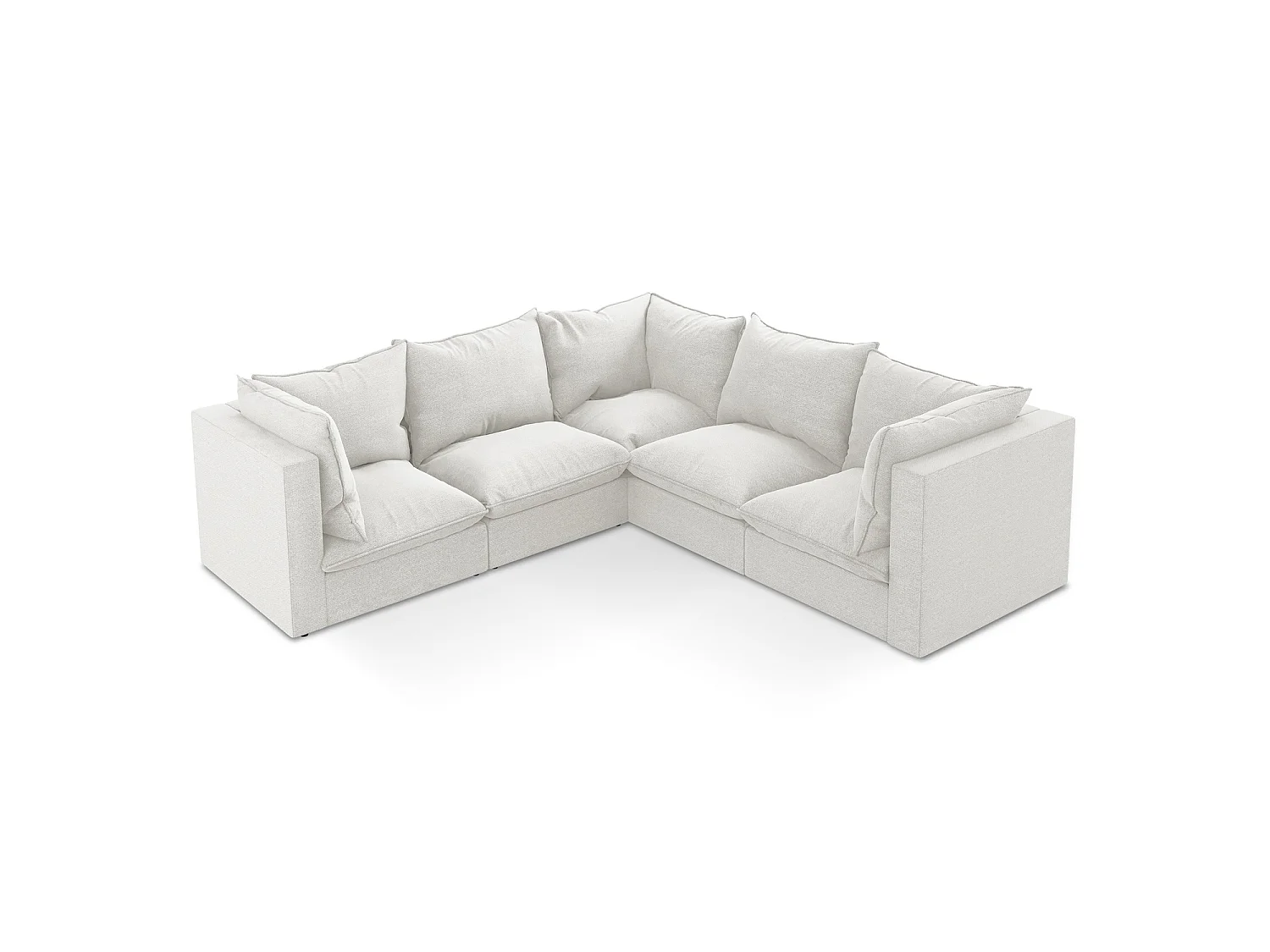 Modulaire hoekbank van wit bouclé - RAVENNA