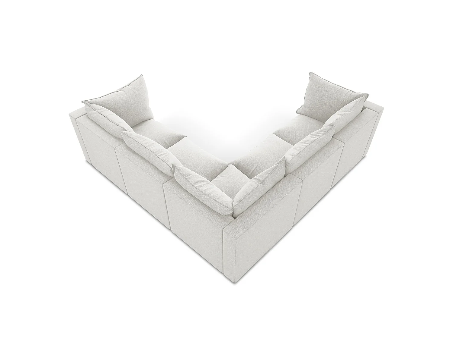 Modulaire hoekbank van wit bouclé - RAVENNA