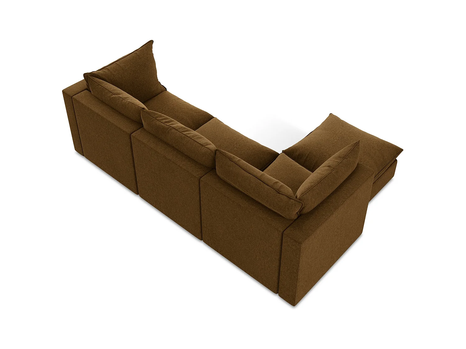 Modulaire hoekbank links van mosterd velours - MANAO