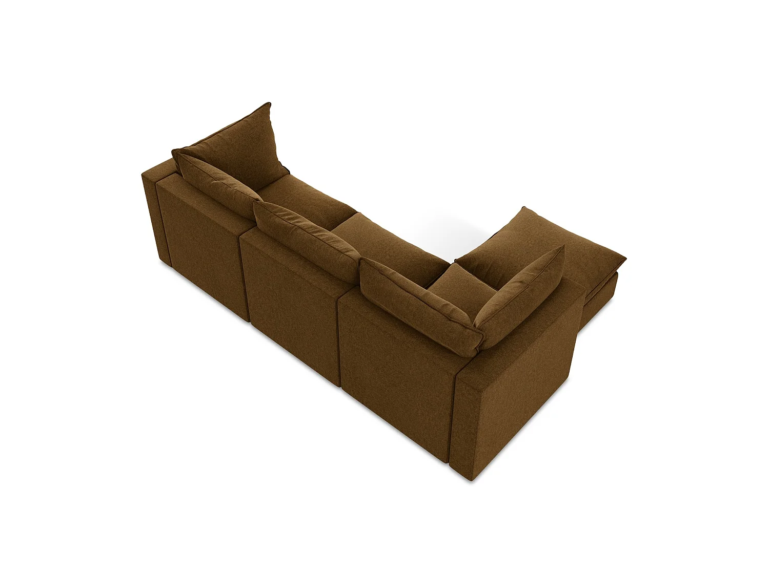 3-Sitzer Modulares Ecksofa - Ecke Links - Samt - Senf - RAVENNA