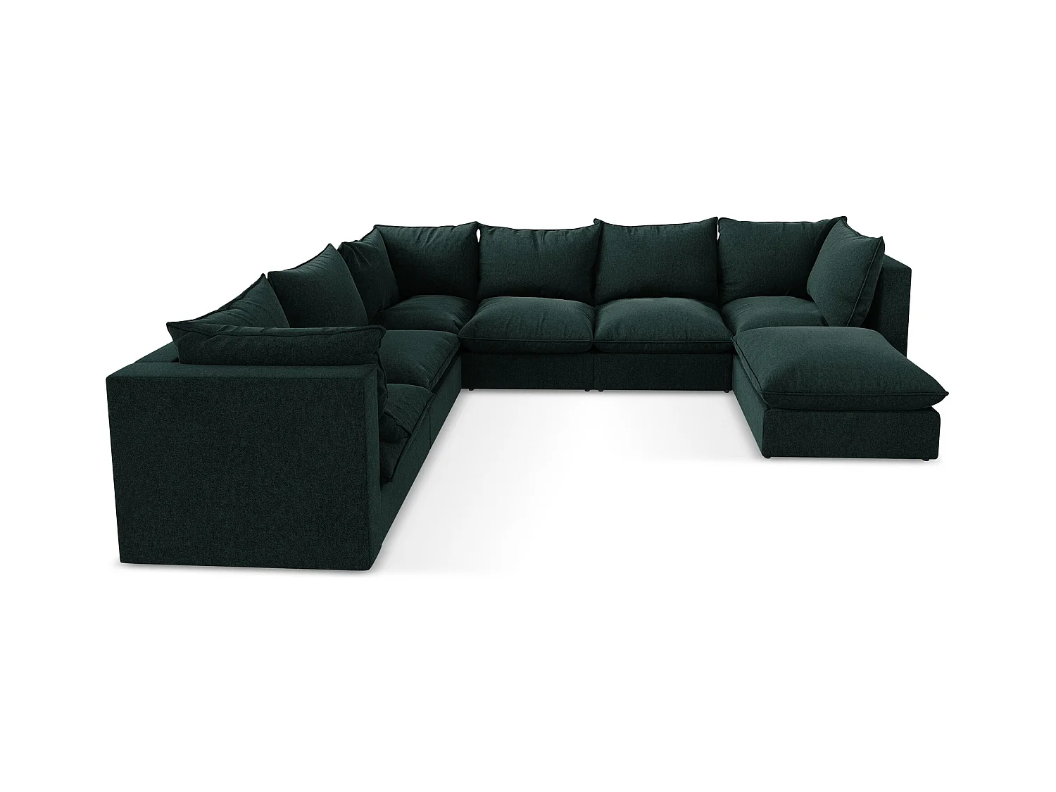 Modulares Wohnlandschaft - / - Samt - Grau Grün - MANAO