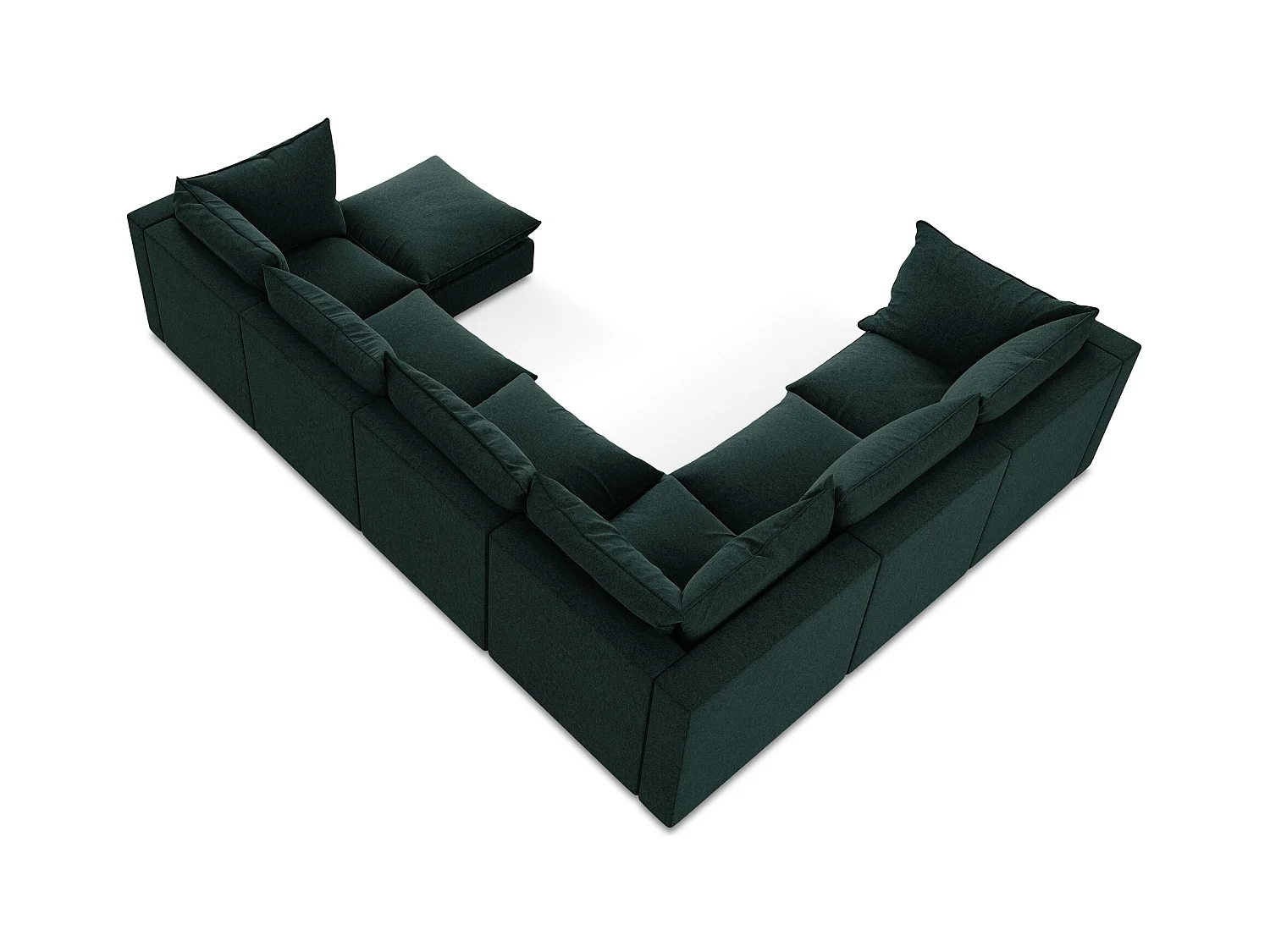 Modulares Wohnlandschaft - / - Samt - Grau Grün - MANAO