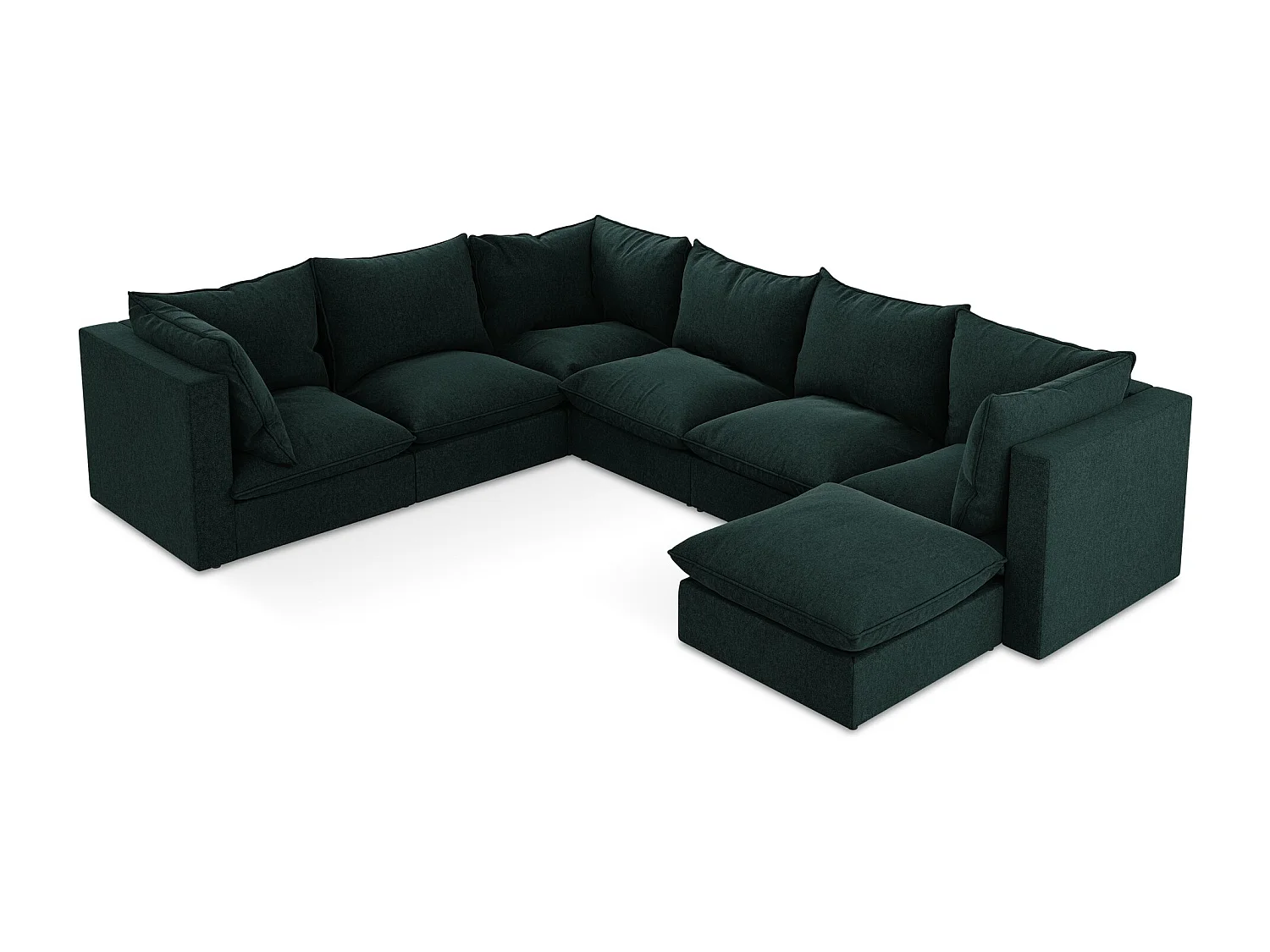 Modulares Wohnlandschaft - / - Samt - Grau Grün - MANAO